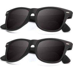 2 Pack Sunglasses Men Polarized Sunglasses Men Women Unisex Semi-Rimless Frame